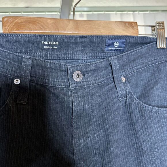 AG Adriano Goldschmied Tellis Pants Modern Slim Black Color Textured Stripes 31 - Picture 3 of 6